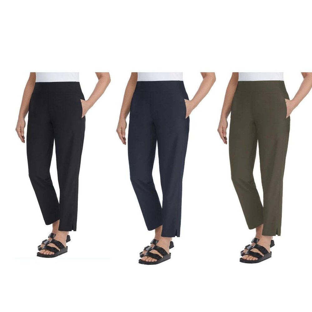 NWT Kirkland Signature Women's Ankle Pants Black Blue Green XS-2X $50 10HL231